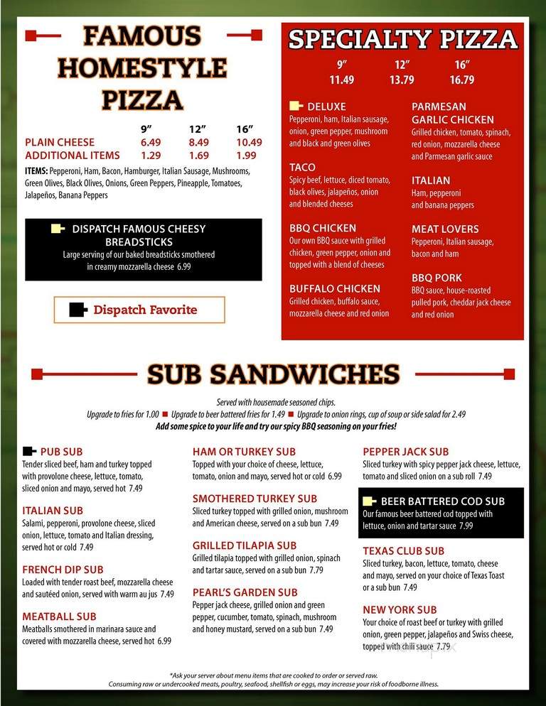 Dispatch Sports Pub & Grill - Lansing, MI menu_pic