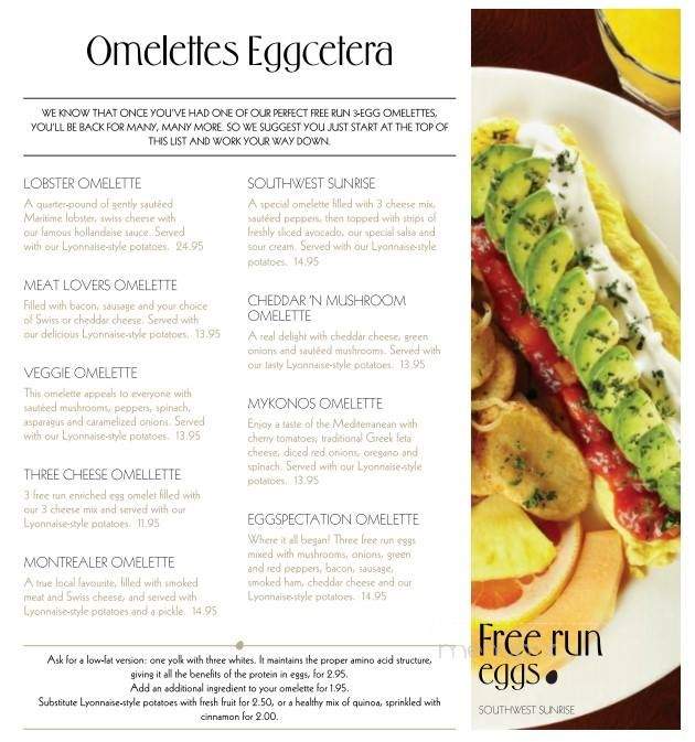 Eggspectations Dejeuner & Cafe - Montreal, QC menu_pic