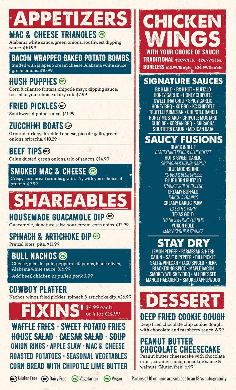 The Bull and Barrel - Barrie, ON menu_pic