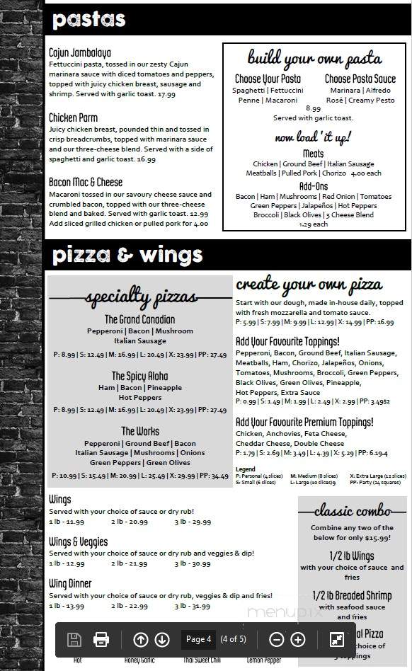 The Grand Experience Family Restaurant - Lindsay, ON menu_pic