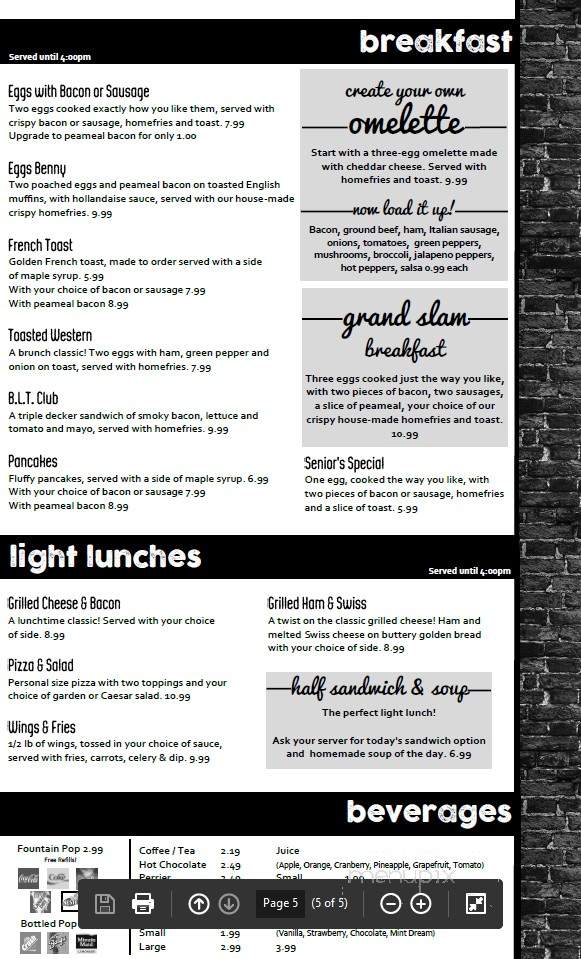 The Grand Experience Family Restaurant - Lindsay, ON menu_pic