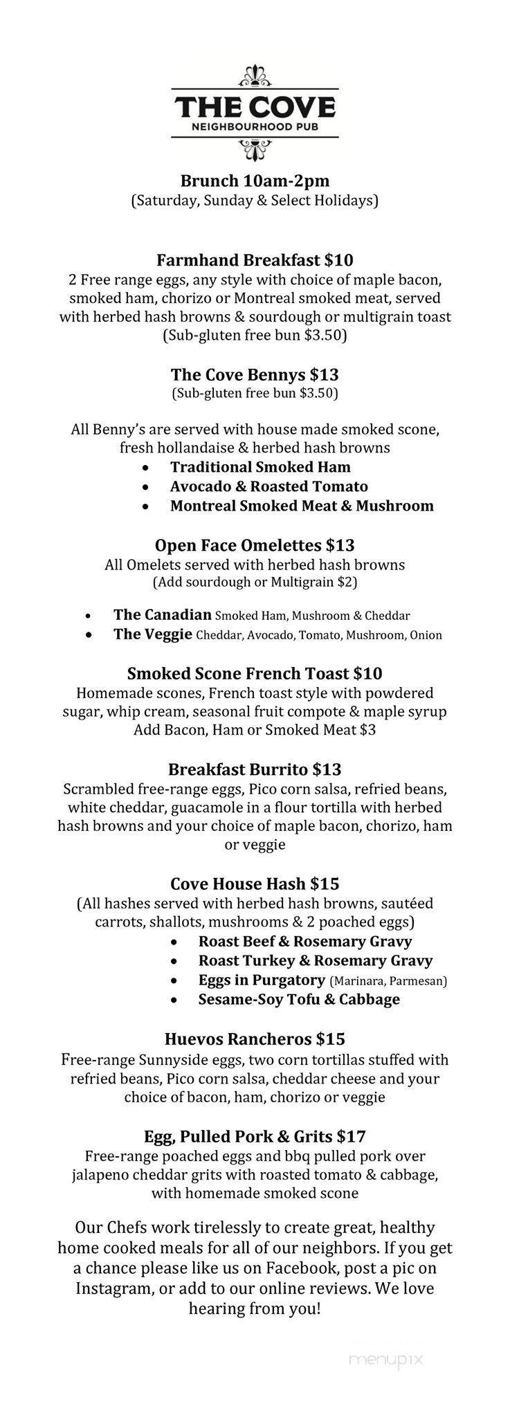 Jeremiah's Neighbourhood Pub - Vancouver, BC menu_pic