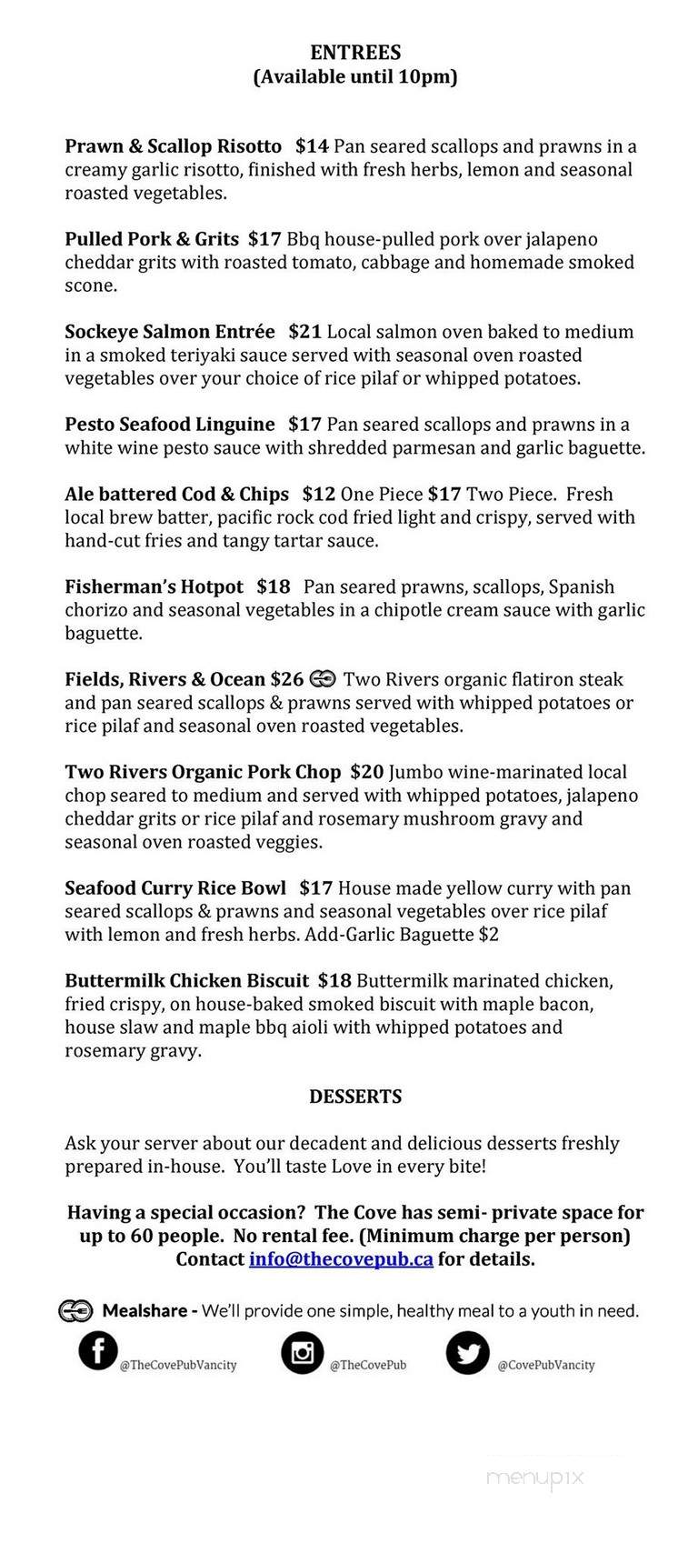 Jeremiah's Neighbourhood Pub - Vancouver, BC menu_pic