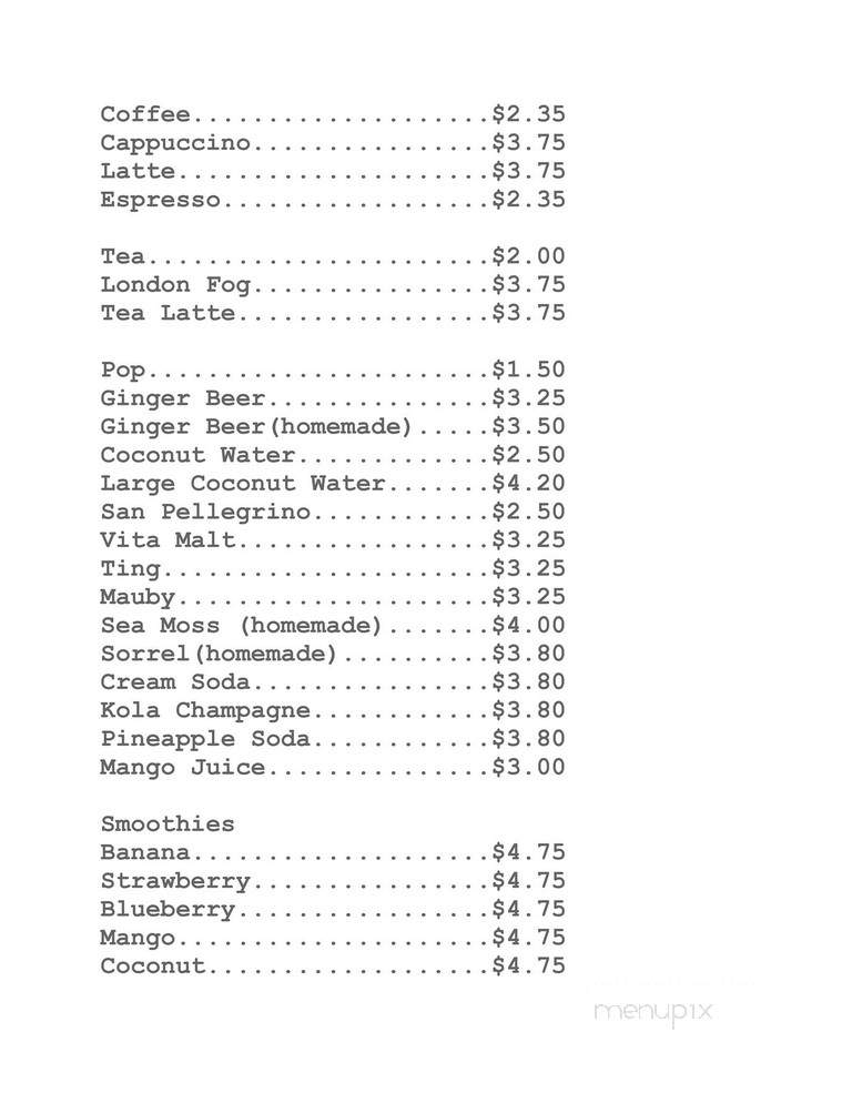 Caribbean Village Cafe - Victoria, BC menu_pic