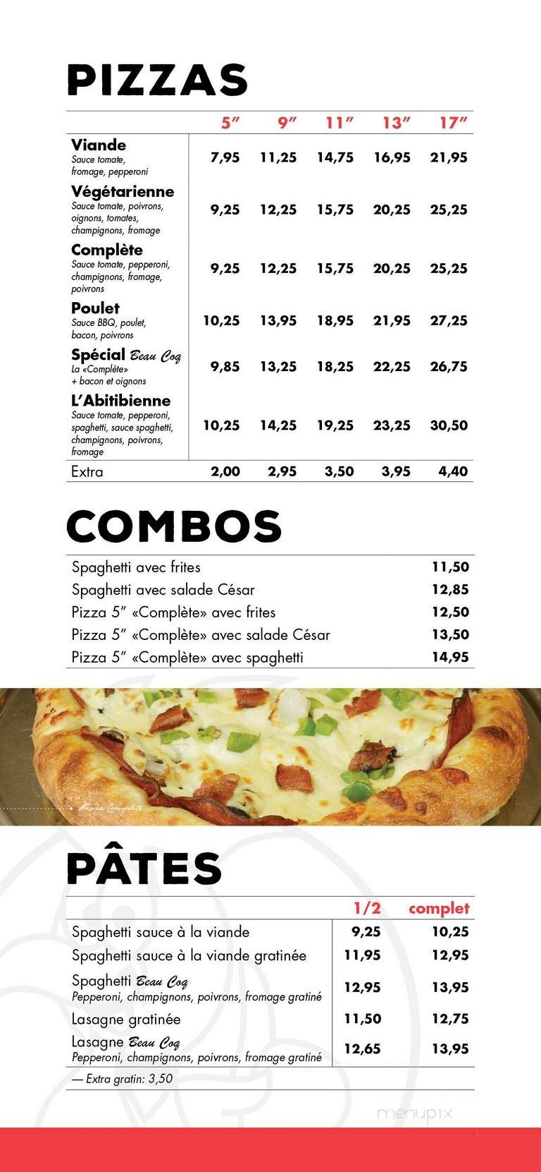 Restaurant Beau Coq BBQ - Amos, QC menu_pic