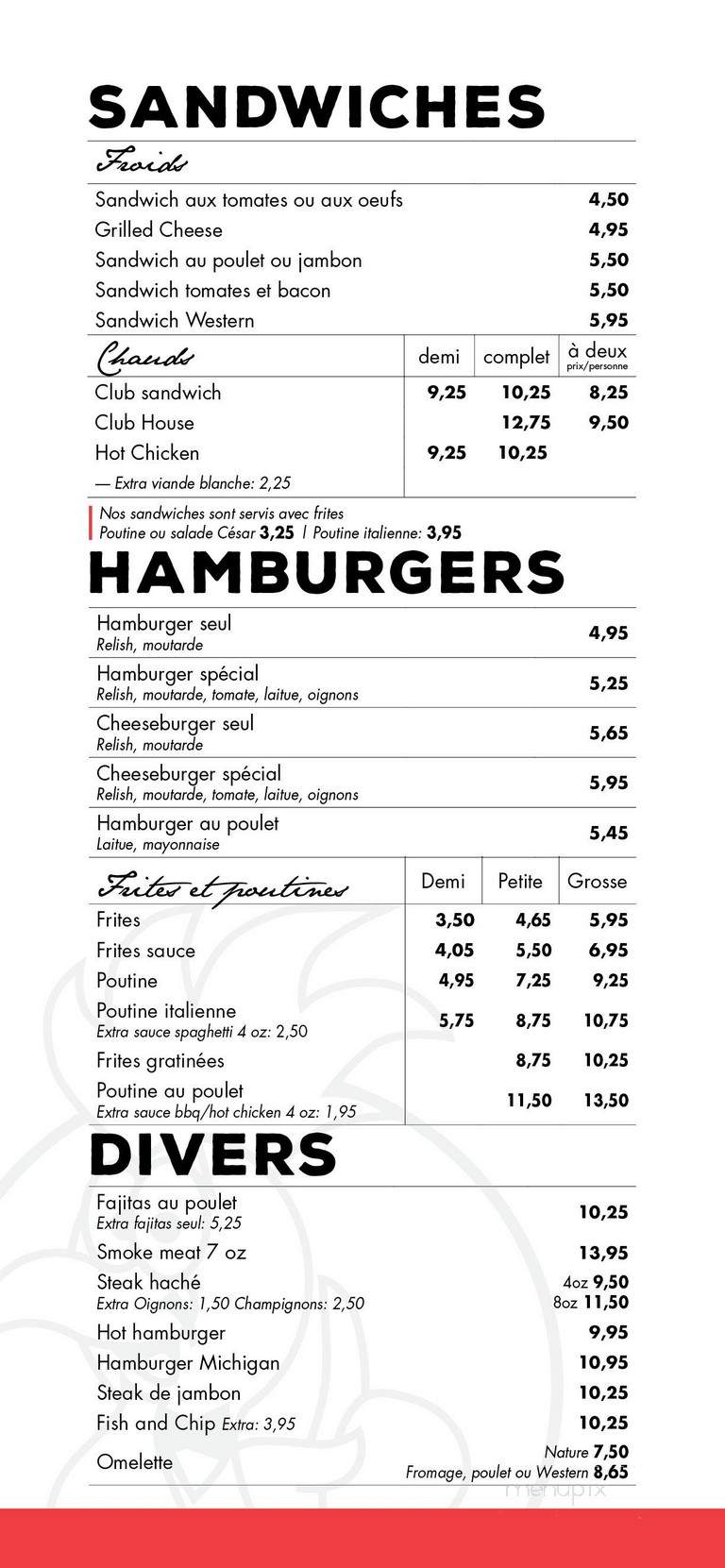 Restaurant Beau Coq BBQ - Amos, QC menu_pic