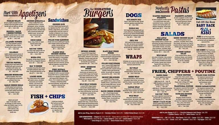 Wildwing Restaurant Inc - Peterborough, ON menu_pic