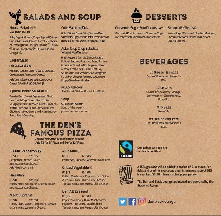 Black Lounge - Calgary, AB menu_pic