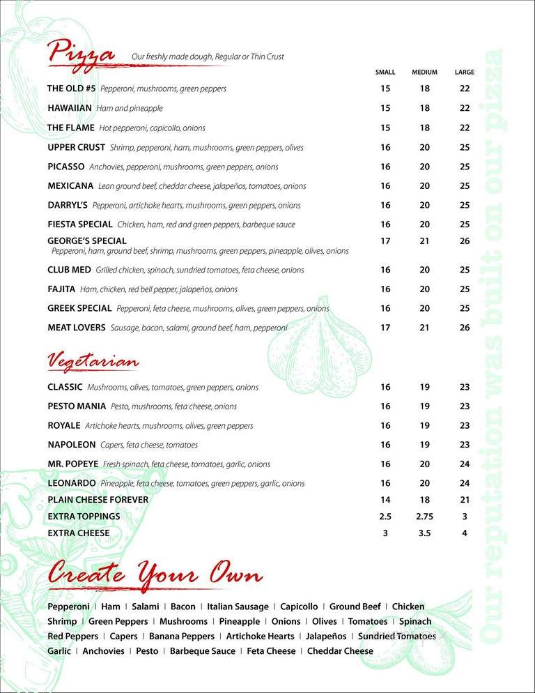 George's Pizza - Vancouver, BC menu_pic
