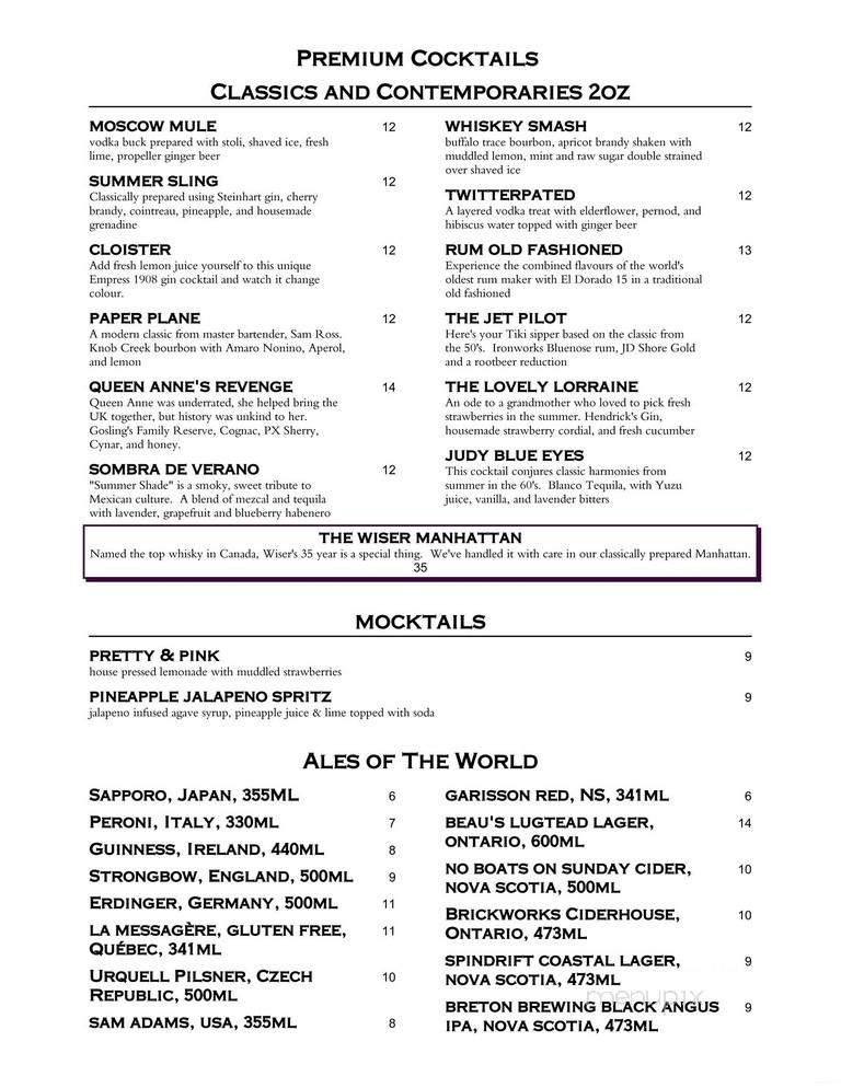 CUT Contemporary Steakhouse & Urban Grill - Halifax, NS menu_pic