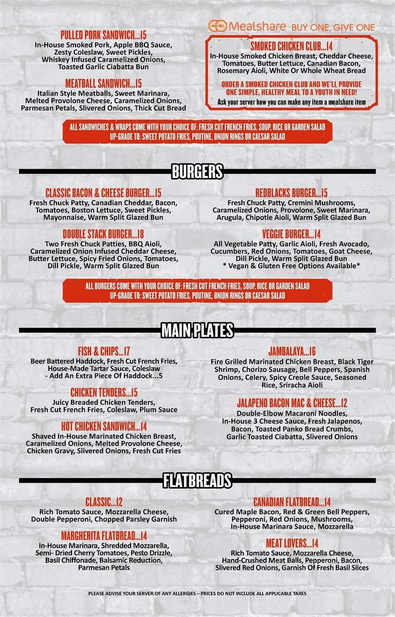 James Street Pub - Ottawa, ON menu_pic