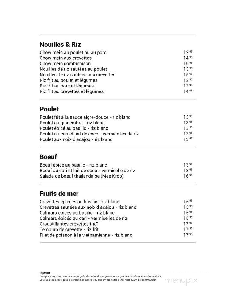 Restaurant Chez Linh - Sherbrooke, QC menu_pic