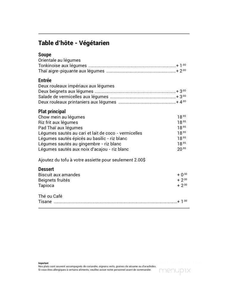 Restaurant Chez Linh - Sherbrooke, QC menu_pic