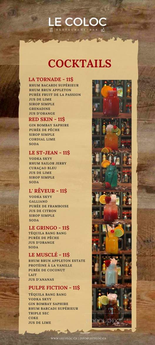 Cafe Co-Loc Resto-Bar - Laval, QC menu_pic