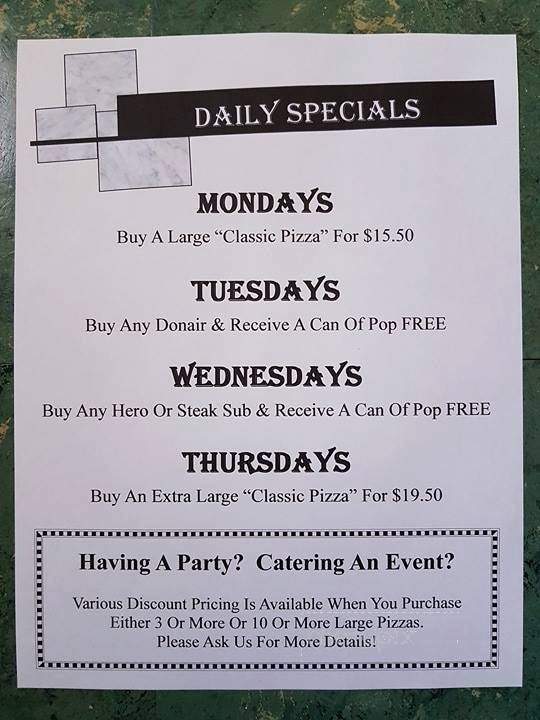 Eatza Pizza at Troys - Cape Breton, NS menu_pic