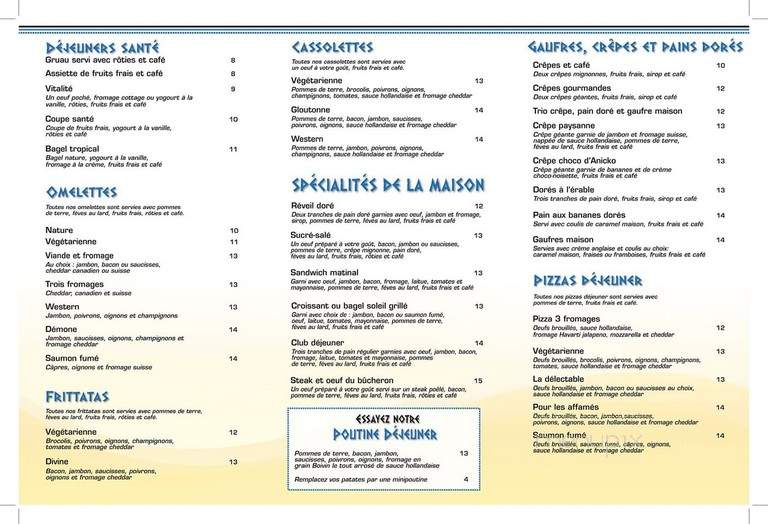Restaurant La Normande - La Baie, QC menu_pic