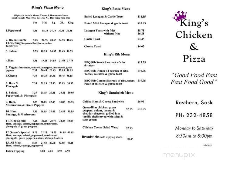 King's Fried Chicken - Rosthern, SK