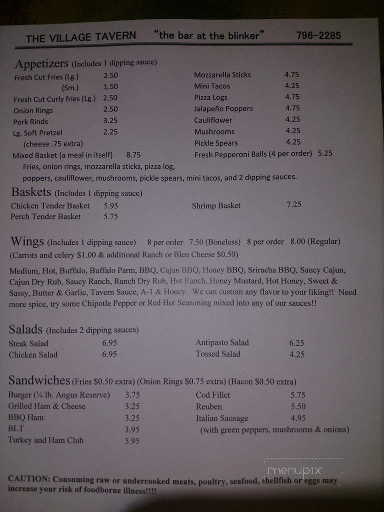Village Burger - Markham, ON menu_pic