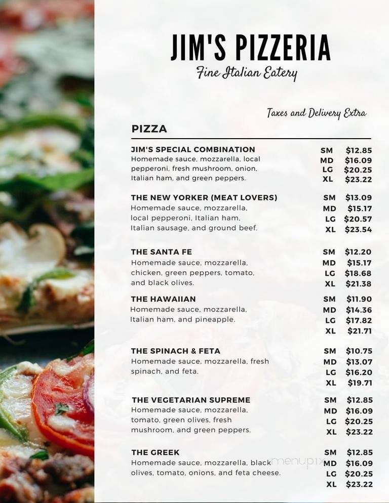Jim's Greek-Italian Eatery - Belleville, ON menu_pic