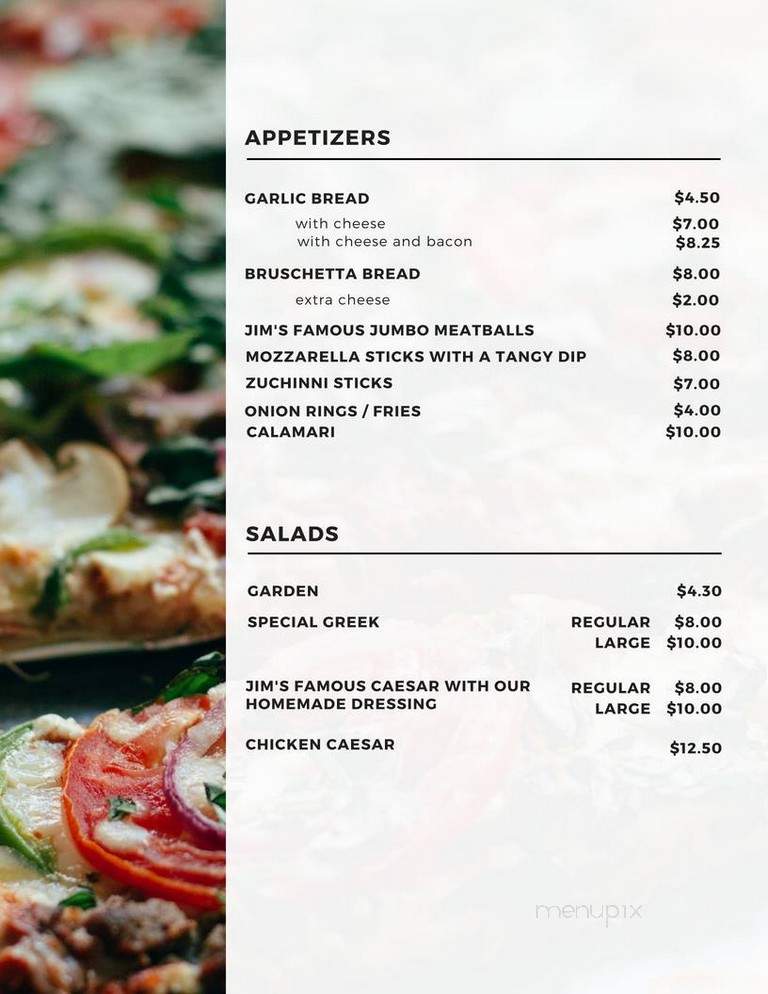 Jim's Greek-Italian Eatery - Belleville, ON menu_pic