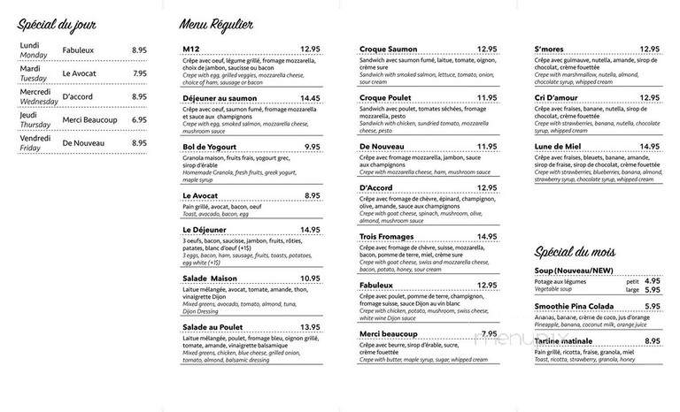 Crepe Cafe - Montreal, QC menu_pic