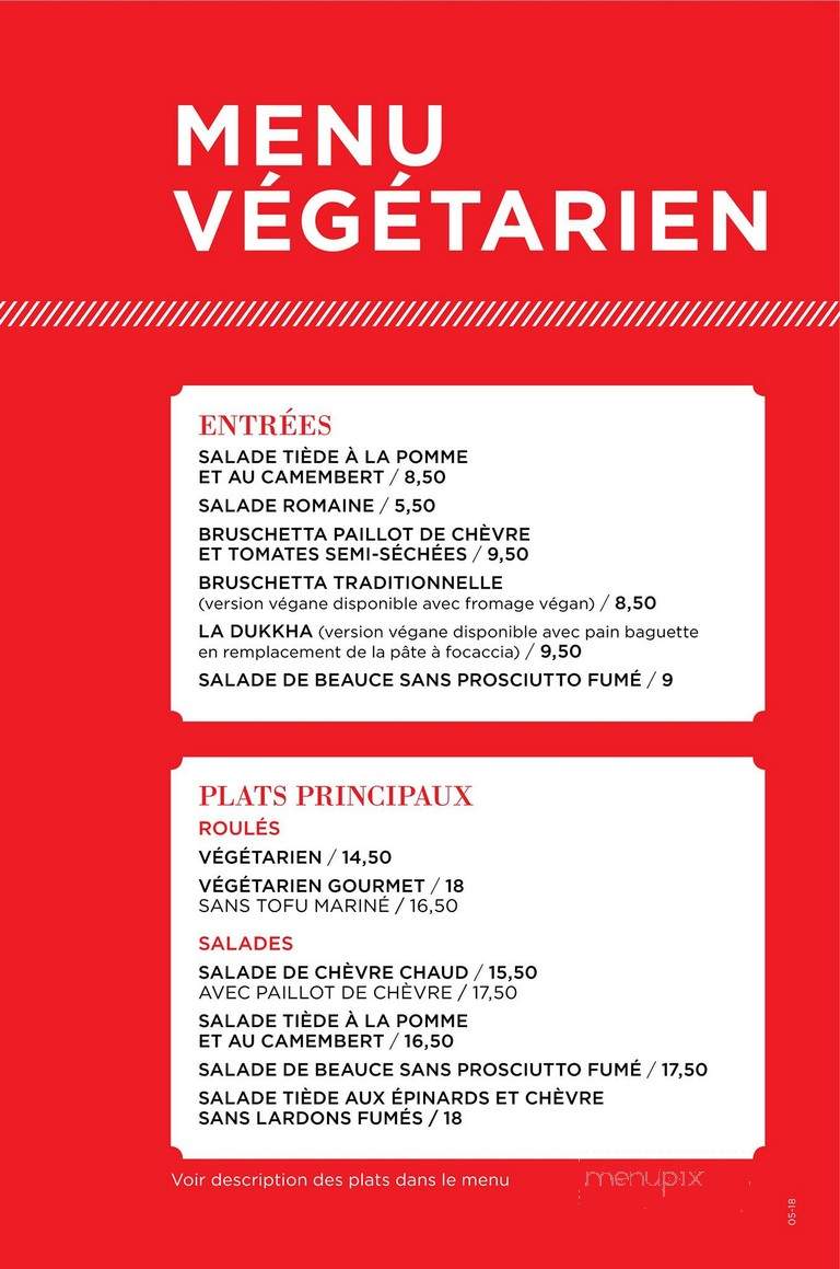 La Piazzetta Restaurant - Saint-Lambert, QC menu_pic