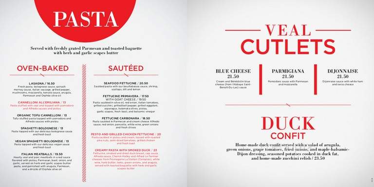 La Piazzetta Restaurant - Saint-Lambert, QC menu_pic