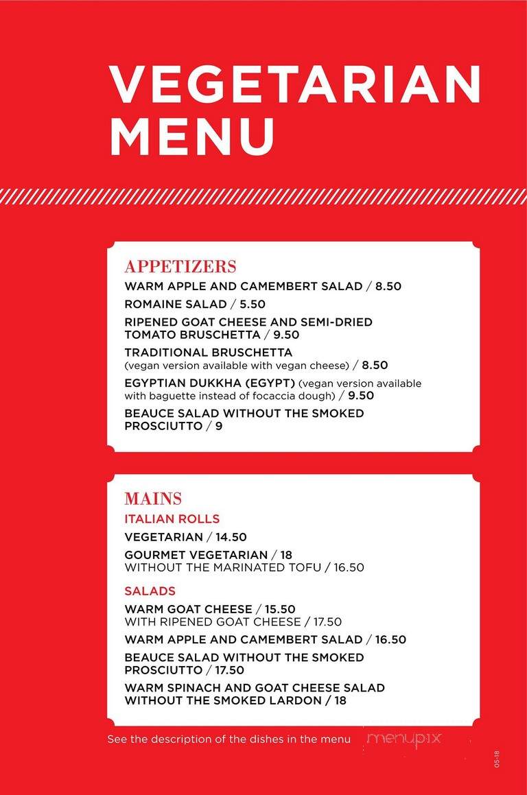 La Piazzetta Restaurant - Saint-Lambert, QC menu_pic
