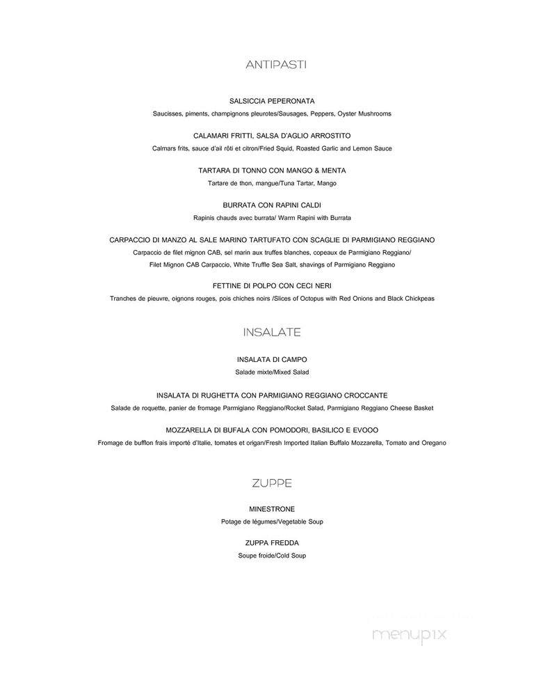 Bis Restaurant - Montreal, QC menu_pic