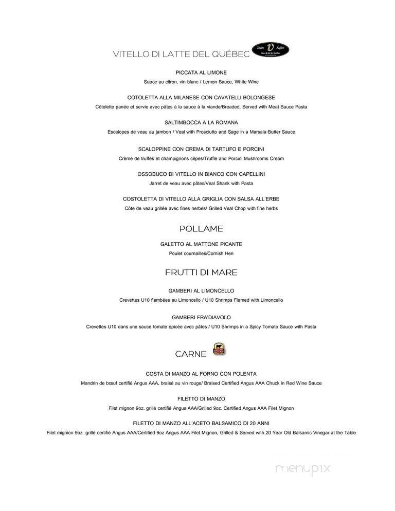 Bis Restaurant - Montreal, QC menu_pic