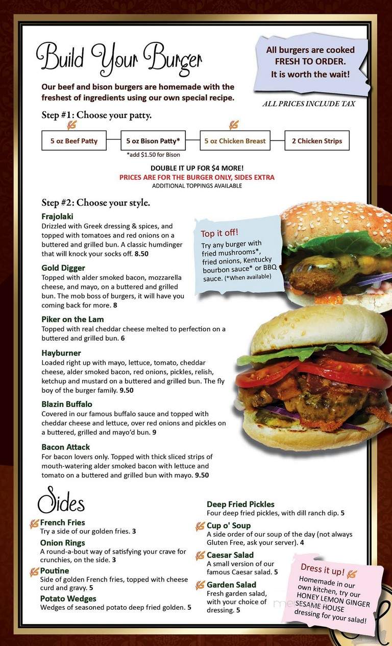 Model-T Bar & Grille - Borden, SK menu_pic