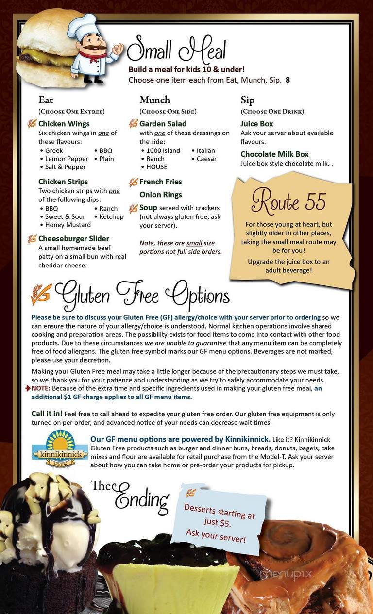 Model-T Bar & Grille - Borden, SK menu_pic