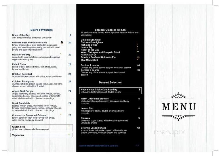 The Commercial Hotel - Stevensville, ON menu_pic