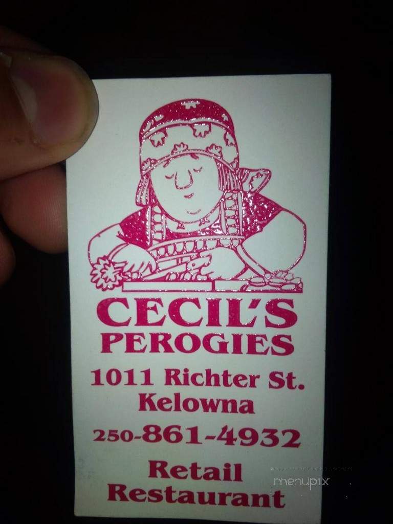Cecil's Perogies - Kelowna, BC menu_pic