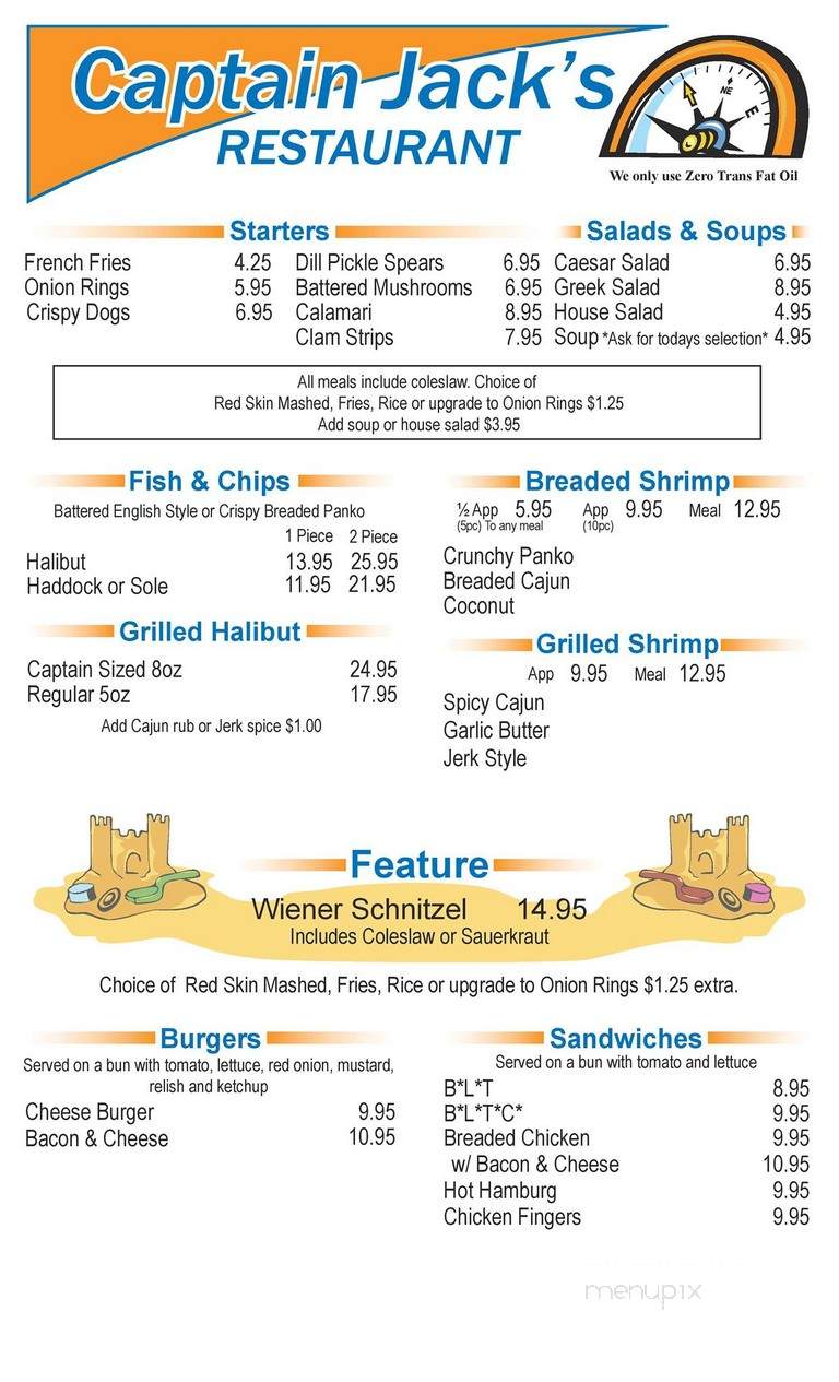 Captain Jack's Restaurant - Guelph, ON menu_pic