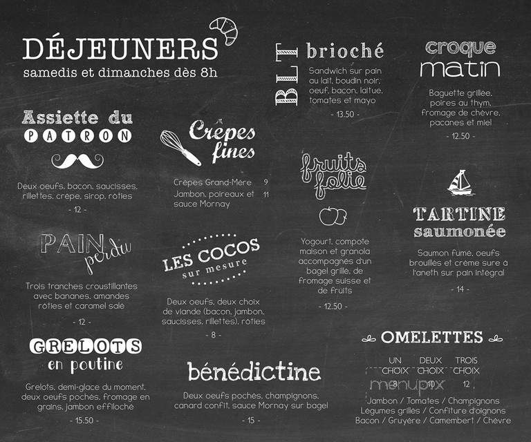 Cafe Le Petit Flore - Montreal, QC menu_pic