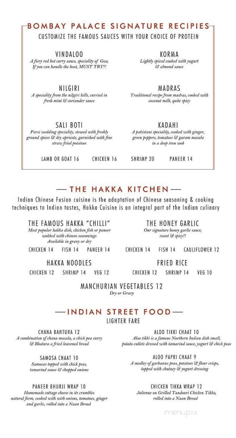 Bombay Palace - Brampton, ON menu_pic