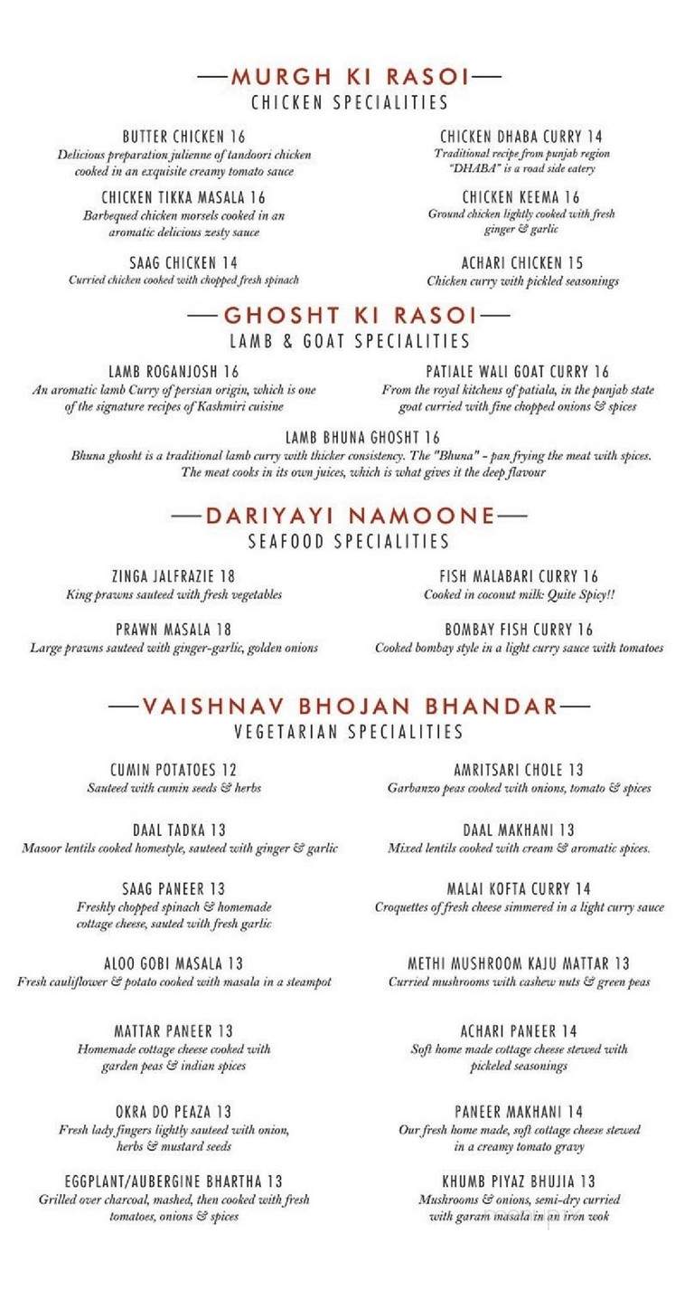Bombay Palace - Brampton, ON menu_pic