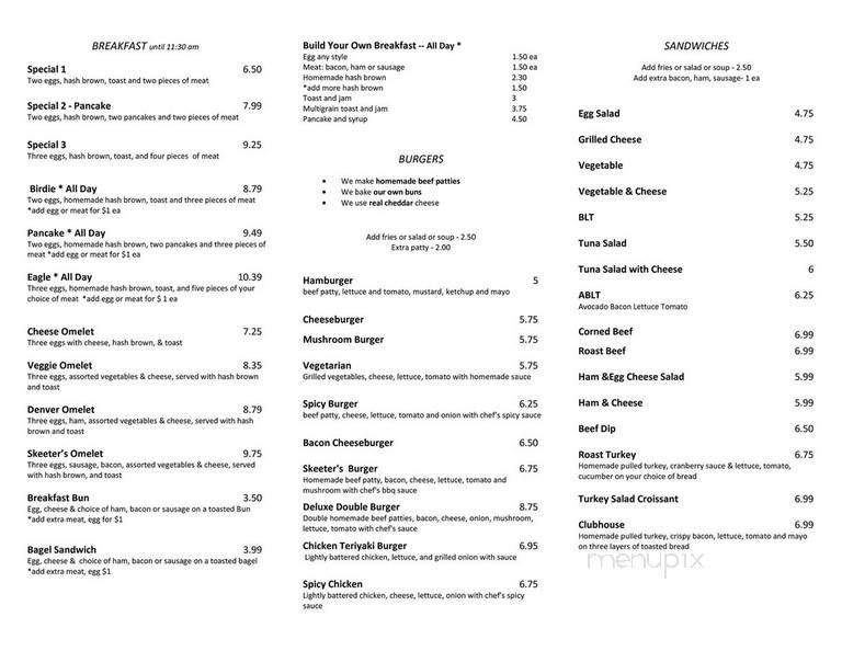Skeeter's Restaurant - Coquitlam, BC menu_pic