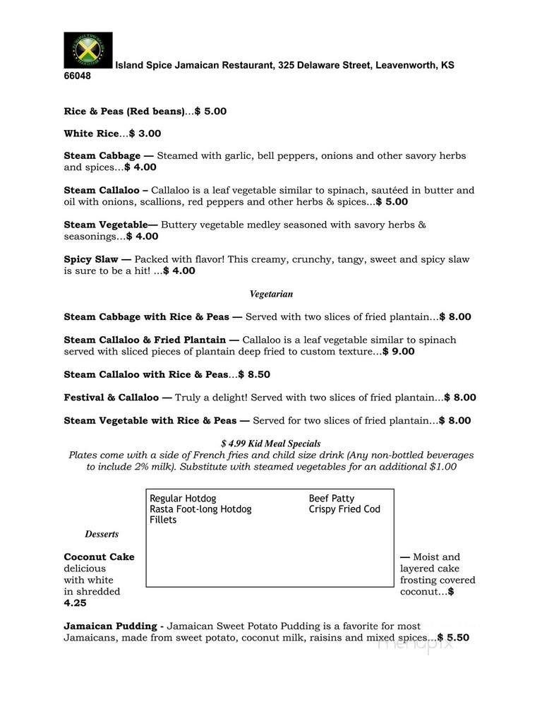 Island Spice - Toronto, ON menu_pic