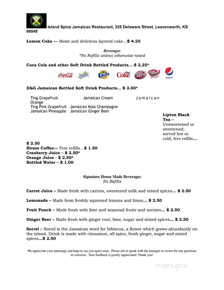 Island Spice - Toronto, ON menu_pic