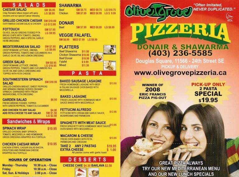 Olive Grove Pizzeria - Calgary, AB menu_pic