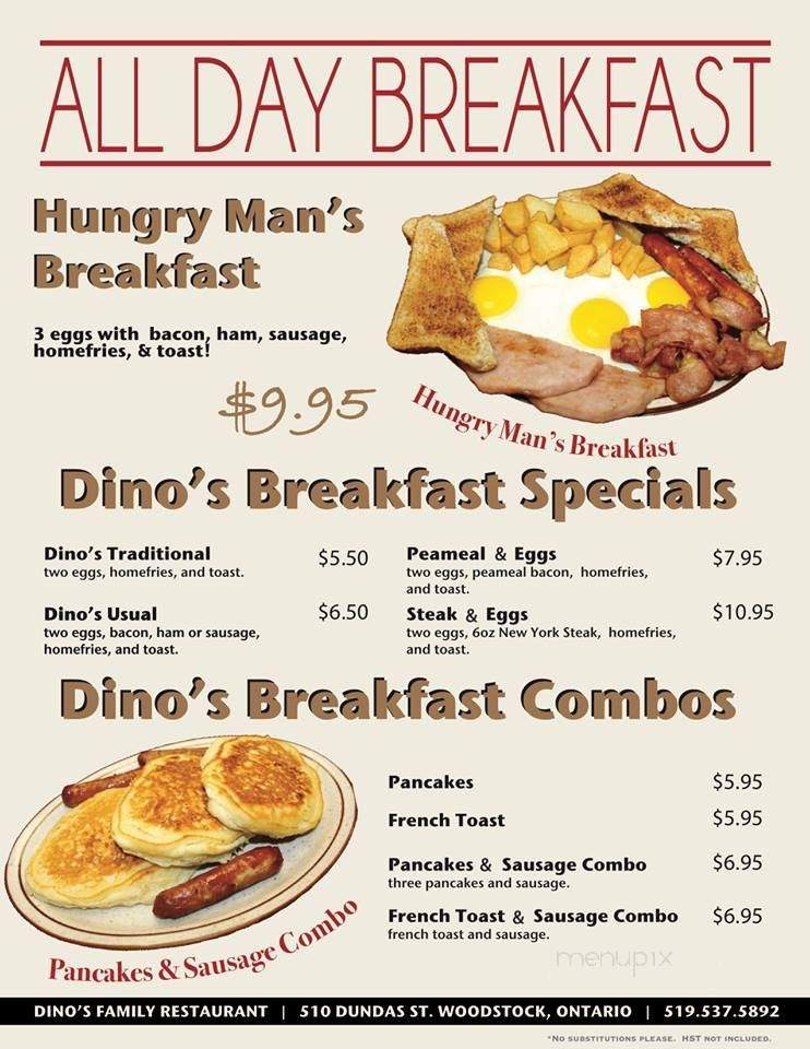 Dino's Dining Lounge - Woodstock, ON menu_pic