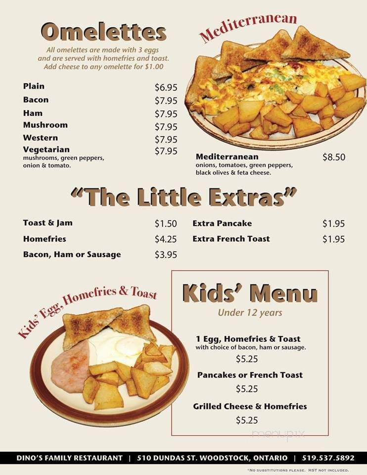 Dino's Dining Lounge - Woodstock, ON menu_pic
