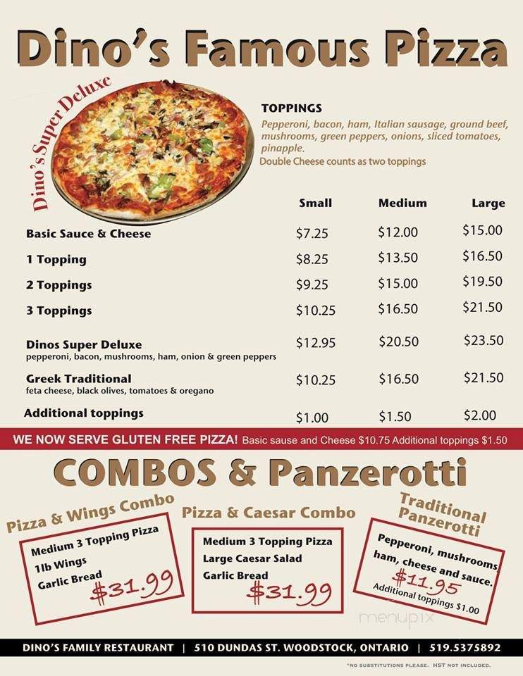 Dino's Dining Lounge - Woodstock, ON menu_pic