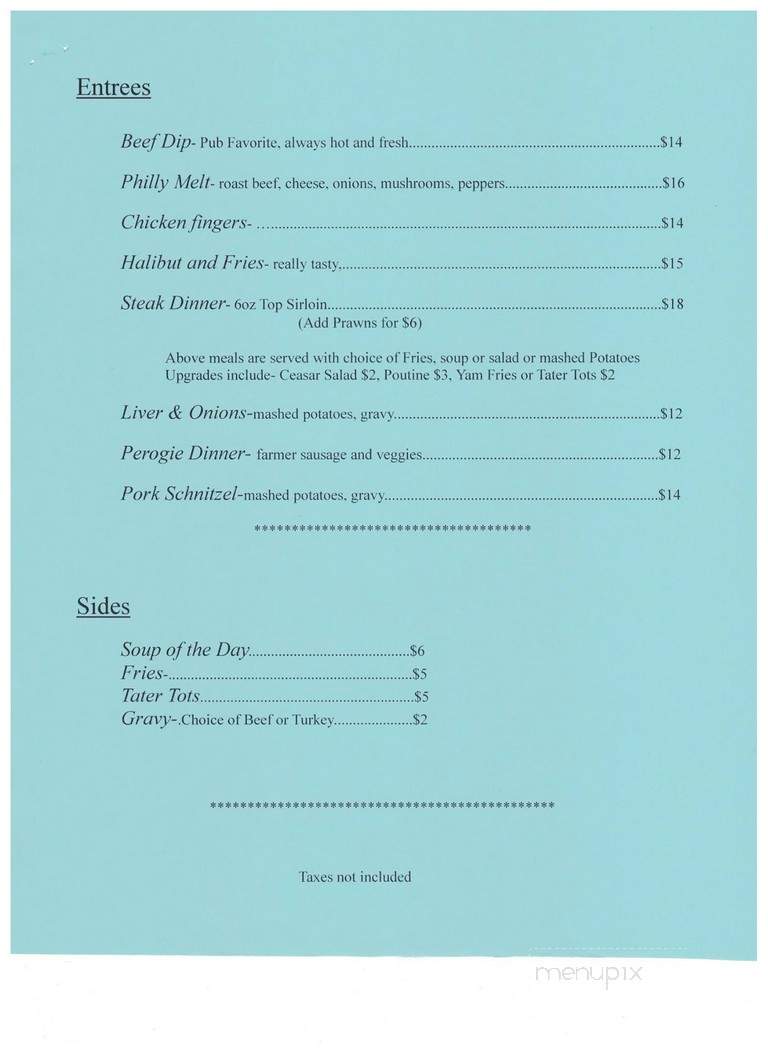 Friendly Mike's Pub - Chilliwack, BC menu_pic