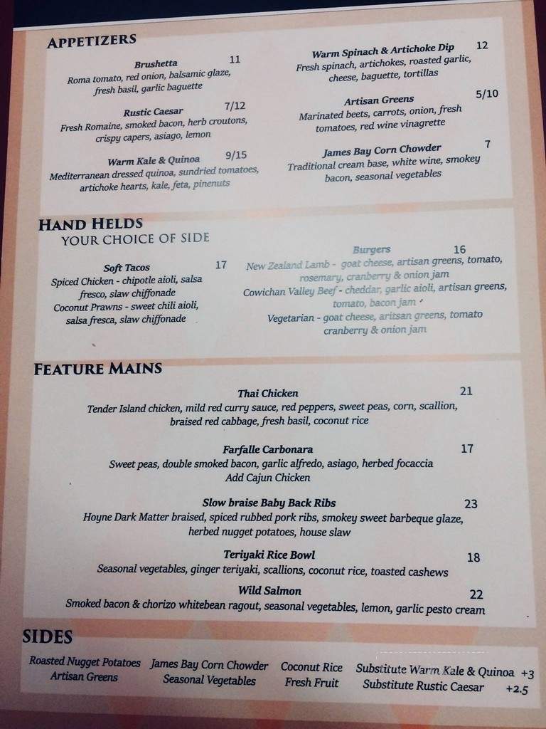 Cup Of Joe - Victoria, BC menu_pic