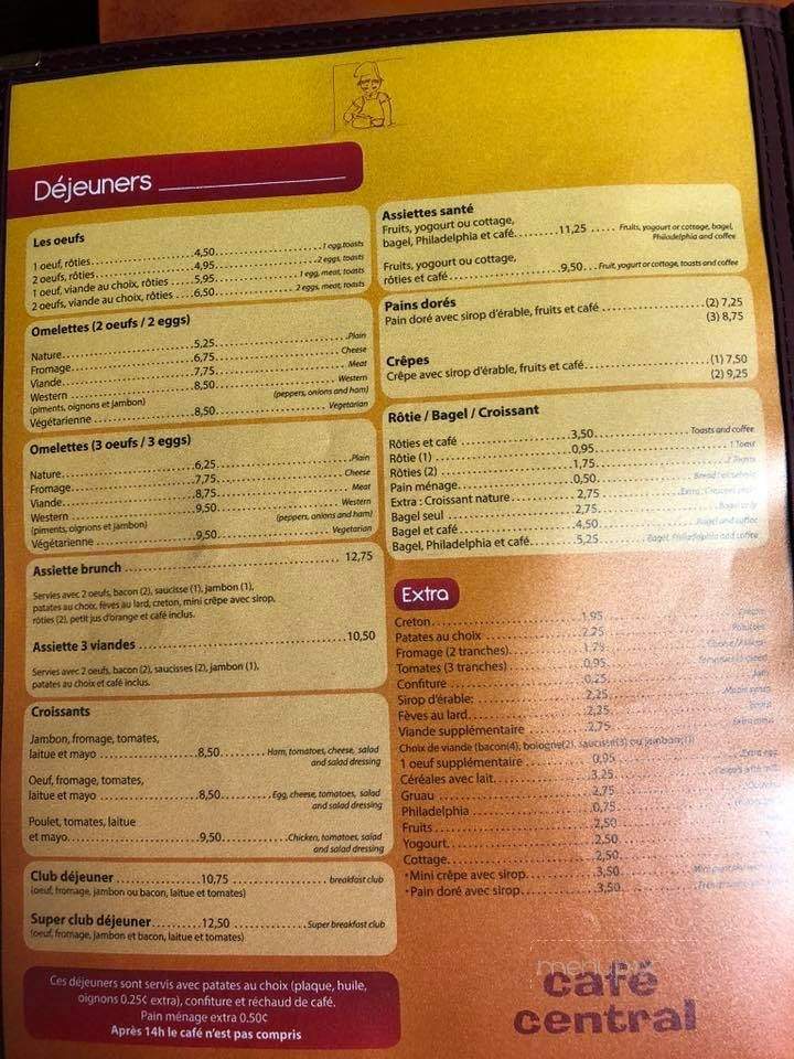 Cafe Central - Coaticook, QC menu_pic