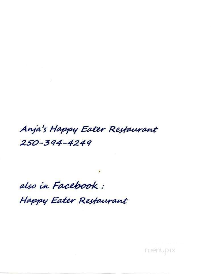 Happy Eater Restaurant - Alexis Creek, BC menu_pic