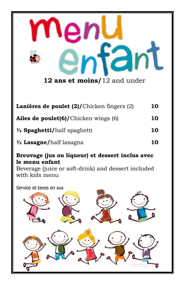 Restaurant-Bar Le Tremblay - Chicoutimi, QC menu_pic